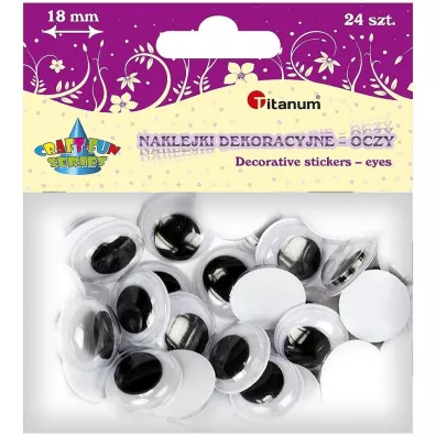 Titanum Oczy samoprzylepne bez rz�s okr�g�e 18 mm