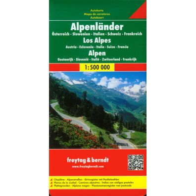 Alpy austria sowenia wochy szwajcaria Francja mapa 1:500 000