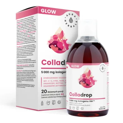 Aura Herbals Colladrop Glow kolagen morski 5000 mg Suplement diety w p�ynie 500 ml