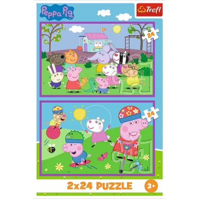 Puzzle 2x24 el. Peppa na placu zabaw Trefl