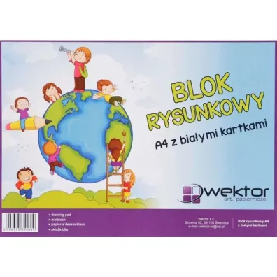 Blok rysunkowy a4 bia�y Wektor 10szt/opak