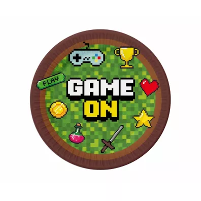 Godan Talerzyki papierowe Game On 18 cm 6 szt.