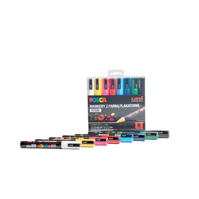 Uni Mitsubishi Pencil Markery PC5-M Posca Uni 8 szt.