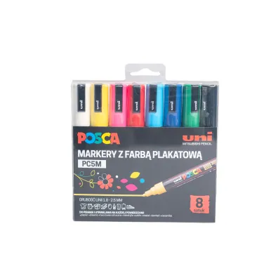 Uni Mitsubishi Pencil Markery PC5-M Posca Uni 8 szt.