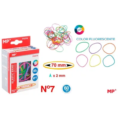 Mp Main Paper Gumki recepturki kolorowe fluor 70x2mm 60g