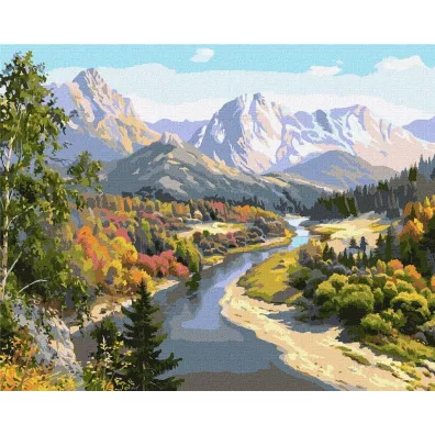 Ideyka Malowanie po numerach - Jesie� w g�rach 40x50cm
