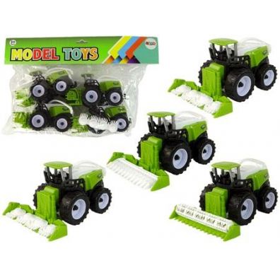 Zestaw pojazdów farmerskich zielone traktory 4szt Leantoys