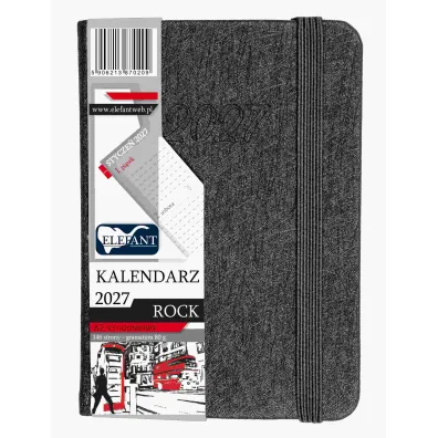 Kalendarz 2027 Rock A7 tygodniowy szary