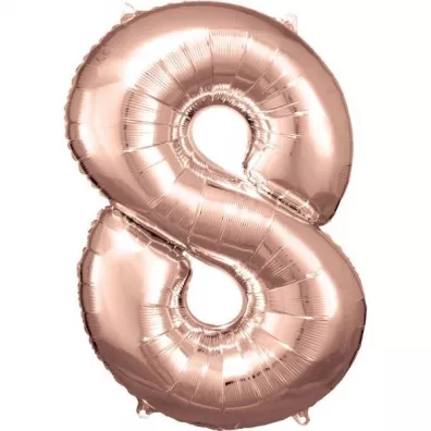 Amscan Balon foliowy cyfra 8 r�owe z�oto 57x86cm