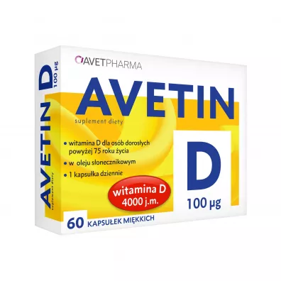 Avet Pharma Avetin D 100 ug (4000 IU) suplement diety 60 kaps.
