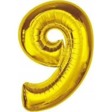 Godan Balon foliowy Smart cyfra 9 z�ota 92cm