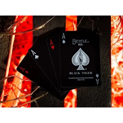 Bicycle Black Tiger, karty do gry, czarne United States Playing Card Company