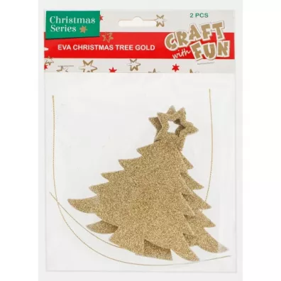 Craft with Fun Ozdoby dekoracyjne piankowe Choinka zawieszka 438804 zota