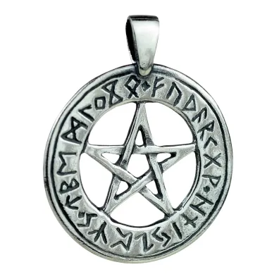 Sotis Pentagram runiczny, oksydowany Ag925, 5,1g
