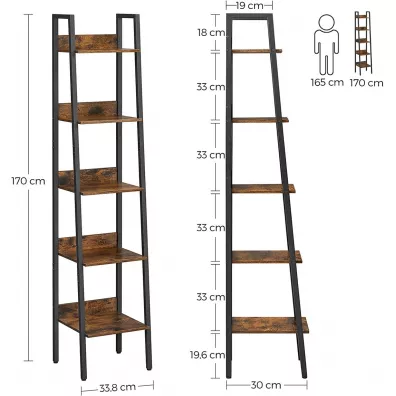 Songmics Rega� w�ski drabinkowy 5 poziom�w loft