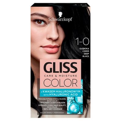 Schwarzkopf Gliss Color krem koloryzujący do włosów 1-0 Głęboka Czerń