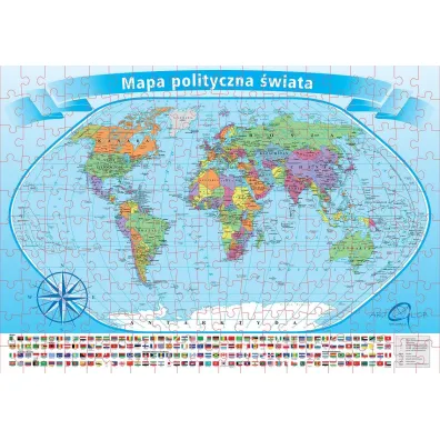 Puzzle 200 el. Mapa �wiata M�odego Odkrywcy ArtGlob