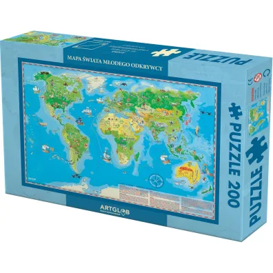 Puzzle 200 el. Mapa �wiata M�odego Odkrywcy ArtGlob