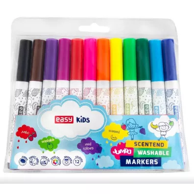 Easy Stationery Flamastry Jumbo spiralne zapachowe 12 szt.