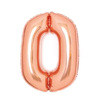 Amscan Balon foliowy cyfra 0 r�owe z�oto 47x66cm