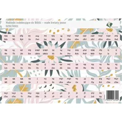 Naklejki indeksuj�ce do Biblii - ma�e kwiaty jasne