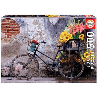 Puzzle 500 el. Rower z kwiatami Educa