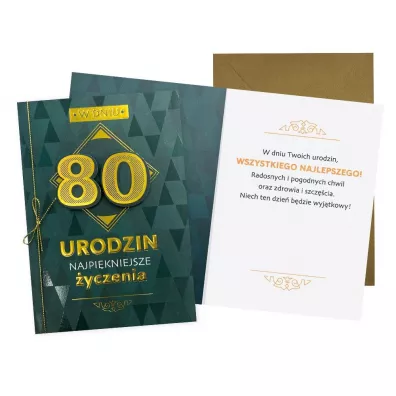Kukartka Karnet B6 Urodziny 80 m�skie