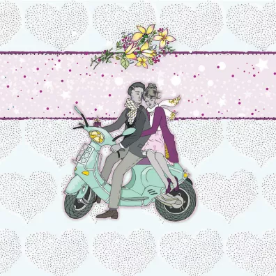Clear Creations Karnet Swarovski kwadrat CL0228 �lub skuter