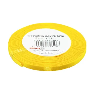Wst��ka satynowa jasna ��ta 6mm x 32m