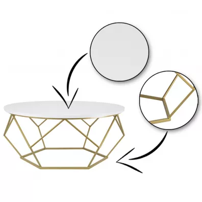 HowHomely Stolik kawowy Diamond 90 cm
