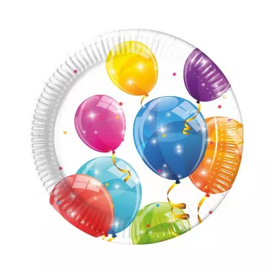 Procos Talerzyki papierowe Sparkling Balloons 23cm 8 szt.