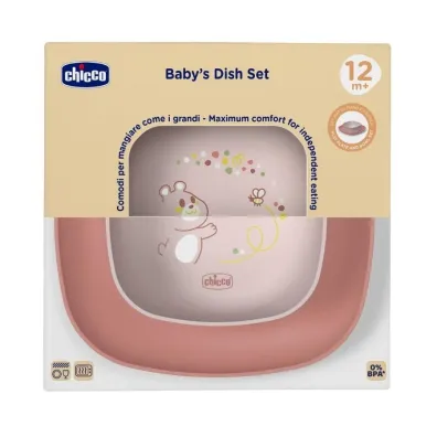 Chicco Zestaw 2 talerzy brzoskwiniowy 12m+