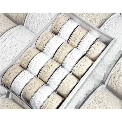 Polsirhurt Wst��ka ozdobna H021 koronka 3cmx3m 1 szt mix / bia�e i ecri /
