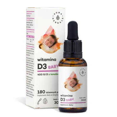 Aura Herbals Witamina D3 Baby 400 IU Suplement diety 30 ml
