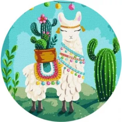 Twoje Hobby Malowanie po numerach okr�g�e - Lama 40cm