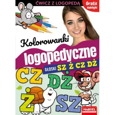 kolorowanki logopedyczne z naklejkami. G�oski Sz � Cz D�