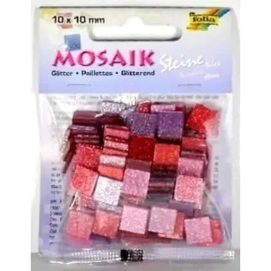 Mozaika kamyczki brokatowe 10x10mm r�owa Galeria Hobby