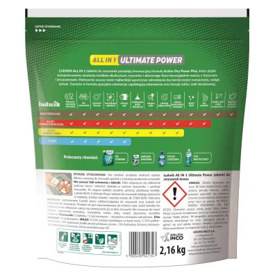 Ludwik Tabletki do zmywarek All In One Ultimate Power Lemon 120 szt.