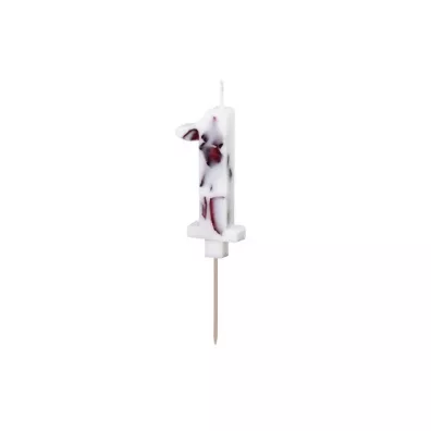 PartyDeco �wieczka 1 bia�a z p�atkami 8cm