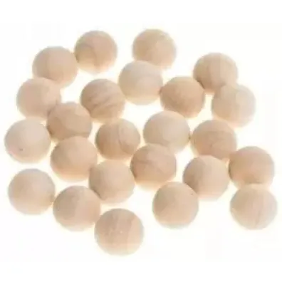 Brewis Drewniane kulki bez otworu naturalne 14mm 25 szt.