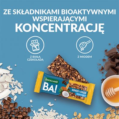 Bakalland Baton zboowy BA! Kokos i kawa - Koncentracja 35 g