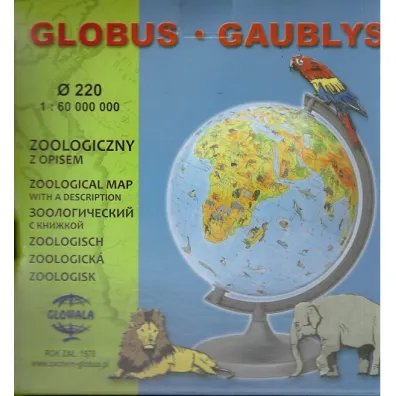 Globus zoologiczny z opisem 22 cm