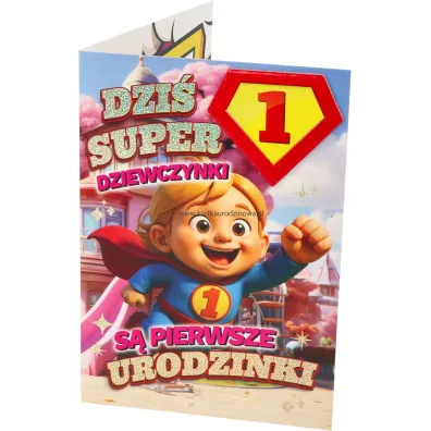 Yeku Karnet Urodziny roczek ch�opiec - Superbohater