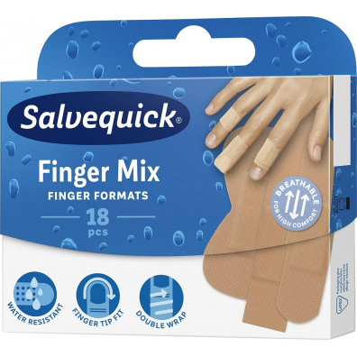 Salvequick Plastry opatrunkowe na palce Finger Mix 18 szt.