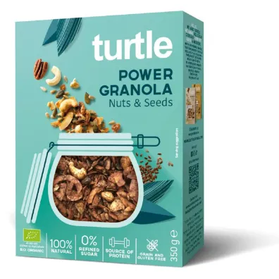 Turtle Granola orzechy - nasiona bezglutenowa 350 g Bio