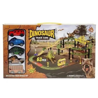 Tor samochodowy z dinozaurami na baterie Adar