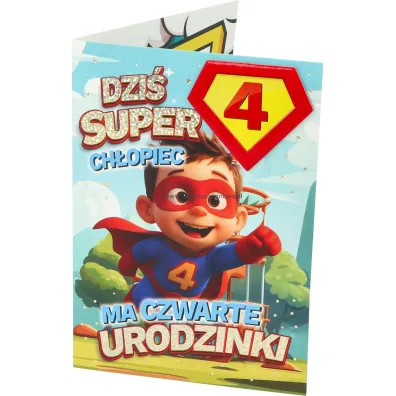 Yeku Karnet Urodziny 4 ch�opiec - Superbohater