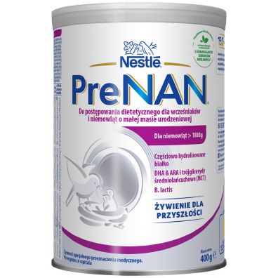 Nestle PreNAN Preparat do postępowania dietetycznego dla wcześniaków i niemowląt od urodzenia 400 g