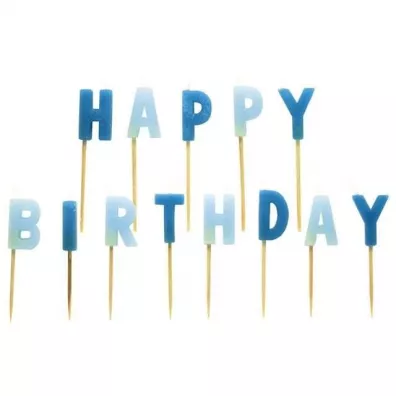 Amscan Zestaw �wieczek "happy birthday" niebieskie