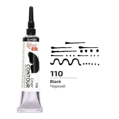 Rosa Farba akrylowa konturowa universal black 20ml